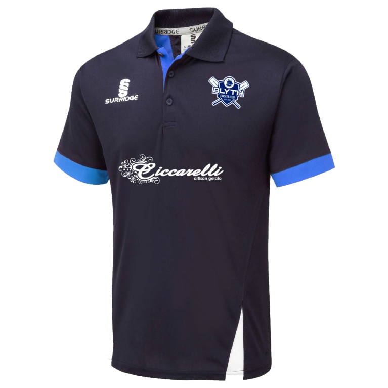 Blyth CC - Blade Polo Shirt : Navy / Royal / White